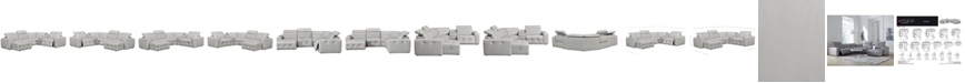 Furniture Haigan 5-Pc. Leather Chaise Sectional Sofa with 2 Power Recliners, Created for Macy's